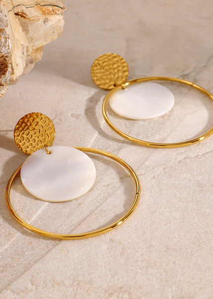 Jieding Europe and America 18k gold stainless steel circle earrings high-end ins stud earrings titanium steel earrings cross-border color-preserving jewelry