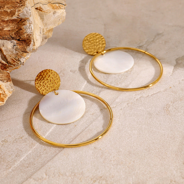 Jieding Europe and America 18k gold stainless steel circle earrings high-end ins stud earrings titanium steel earrings cross-border color-preserving jewelry