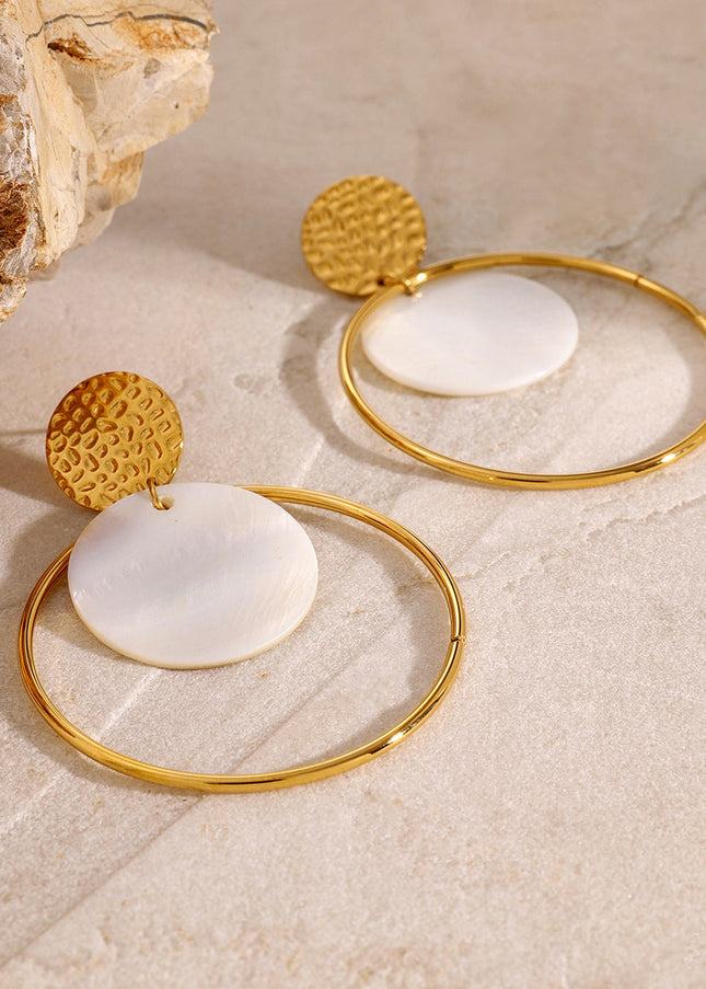 Jieding Europe and America 18k gold stainless steel circle earrings high-end ins stud earrings titanium steel earrings cross-border color-preserving jewelry