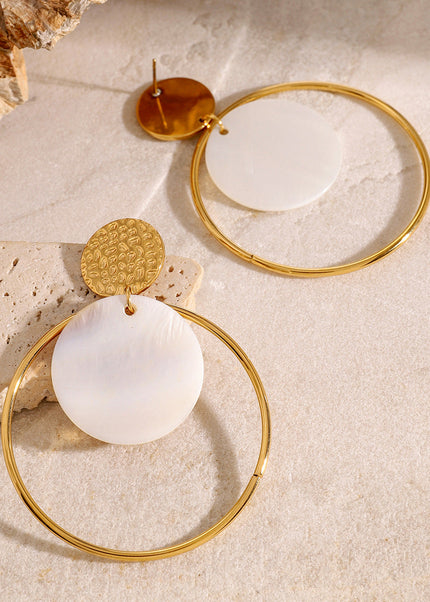 Jieding Europe and America 18k gold stainless steel circle earrings high-end ins stud earrings titanium steel earrings cross-border color-preserving jewelry