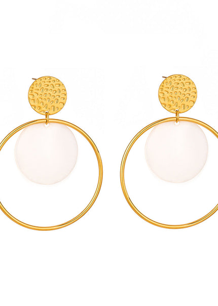 Jieding Europe and America 18k gold stainless steel circle earrings high-end ins stud earrings titanium steel earrings cross-border color-preserving jewelry