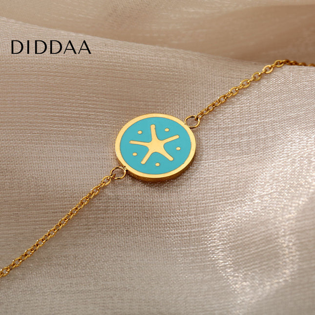 Presente Bracelet | Gold Blue Yellow Starfish Bracelet - Bracelets