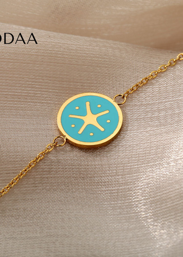 Presente Bracelet | Gold Blue Yellow Starfish Bracelet - Bracelets