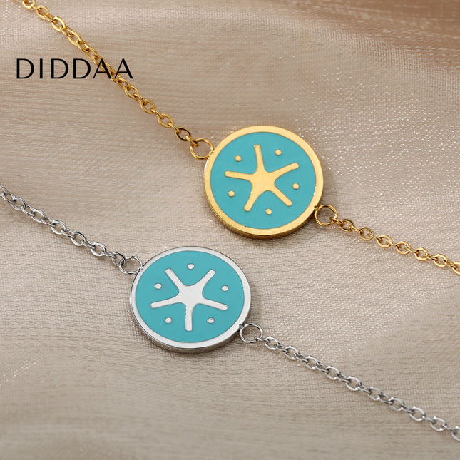 Presente Bracelet | Gold Blue Yellow Starfish Bracelet - Bracelets