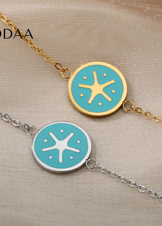 Presente Bracelet | Gold Blue Yellow Starfish Bracelet - Bracelets