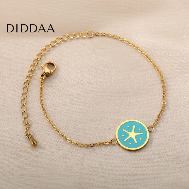 Presente Bracelet | Gold Blue Yellow Starfish Bracelet - Bracelets