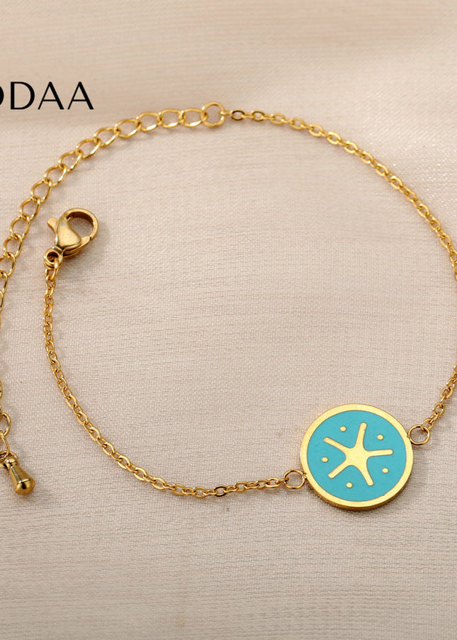 Presente Bracelet | Gold Blue Yellow Starfish Bracelet - Bracelets