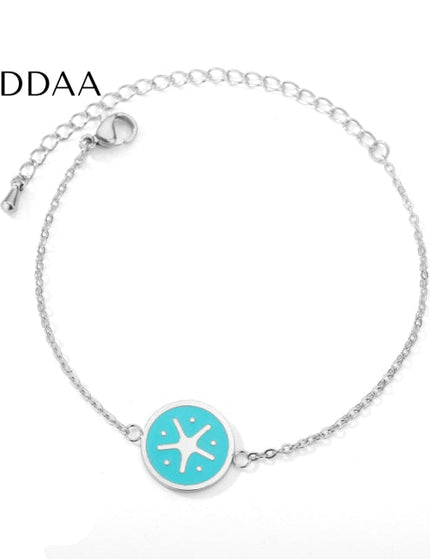 Presente Bracelet | Gold Blue Yellow Starfish Bracelet - Silver - Bracelets