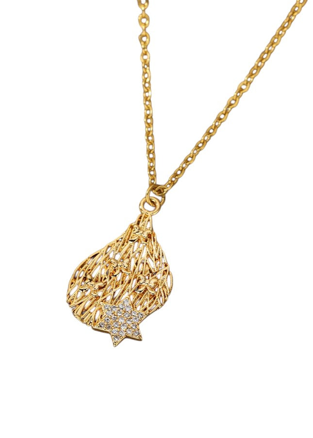 Pristin Pendant Necklace | Gold Zirconia Star Chain