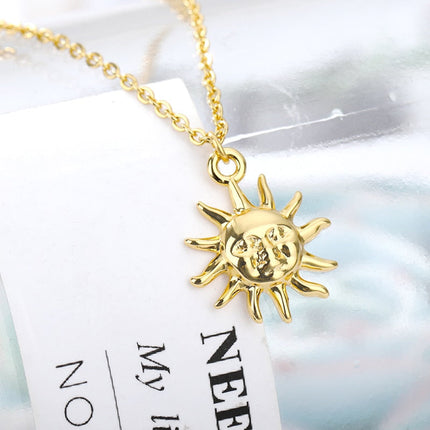 Boho Pendant Necklace | Gold Sun Chain - Gold - Necklaces
