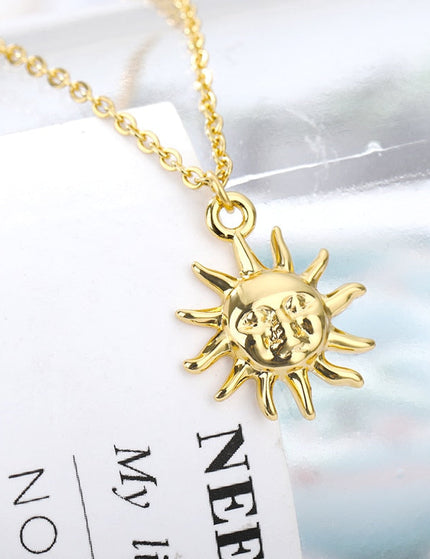 Boho Pendant Necklace | Gold Sun Chain - Gold - Necklaces
