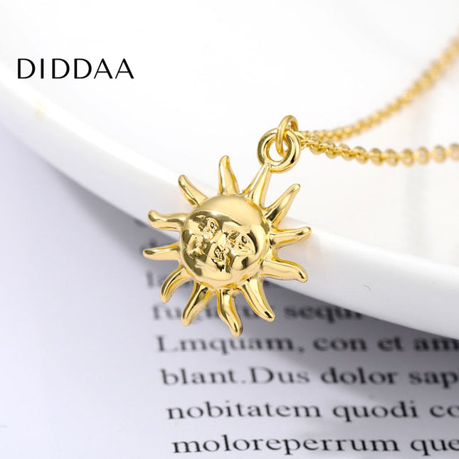 Boho Pendant Necklace | Gold Sun Chain - Gold - Necklaces