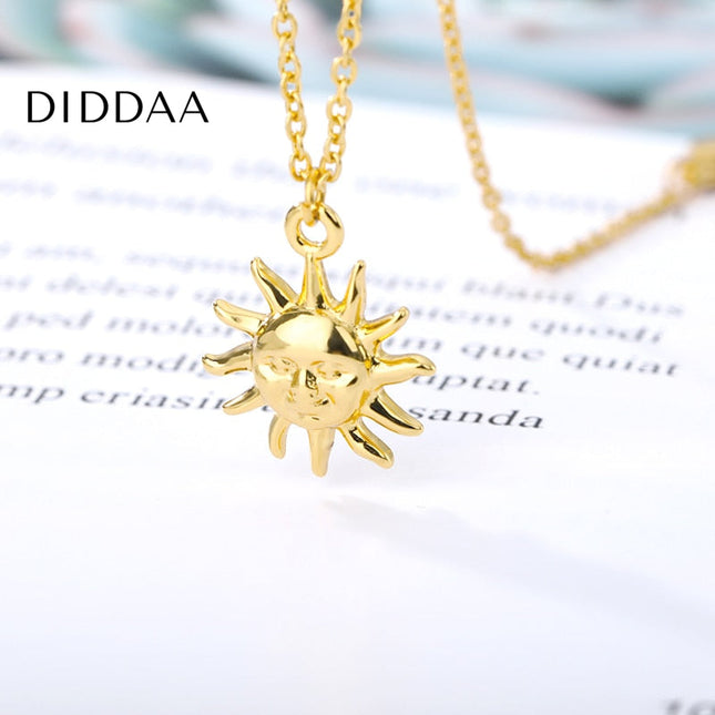 Boho Pendant Necklace | Gold Sun Chain - Gold - Necklaces