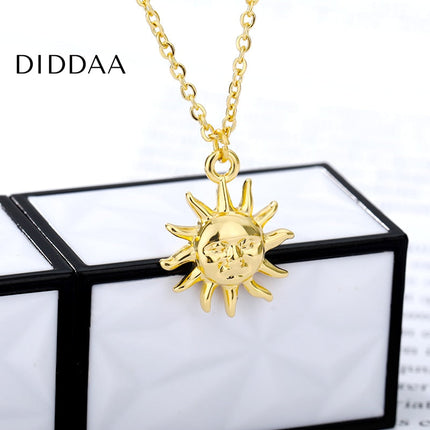 Boho Pendant Necklace | Gold Sun Chain - Gold - Necklaces