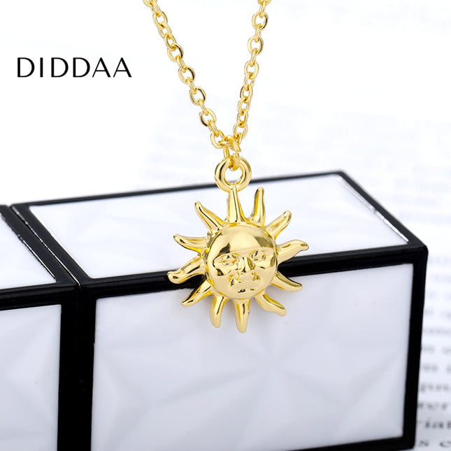 Boho Pendant Necklace | Gold Sun Chain - Gold - Necklaces