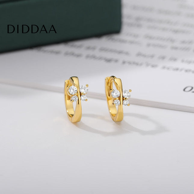Wilson Earrings | Gold Butterfly Zirconia Hoop Earrings - Earrings