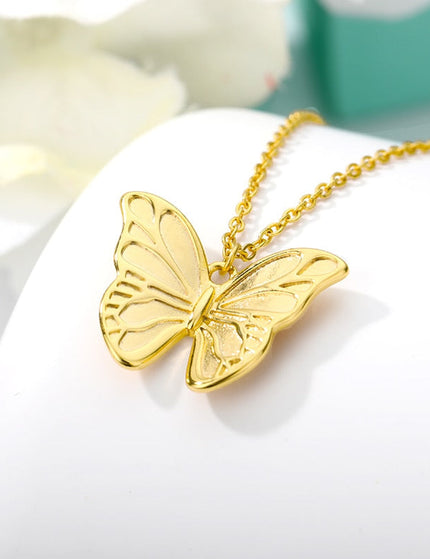 Charming Pendant Necklace | Gold Silver Butterfly Chain - Gold - Necklaces