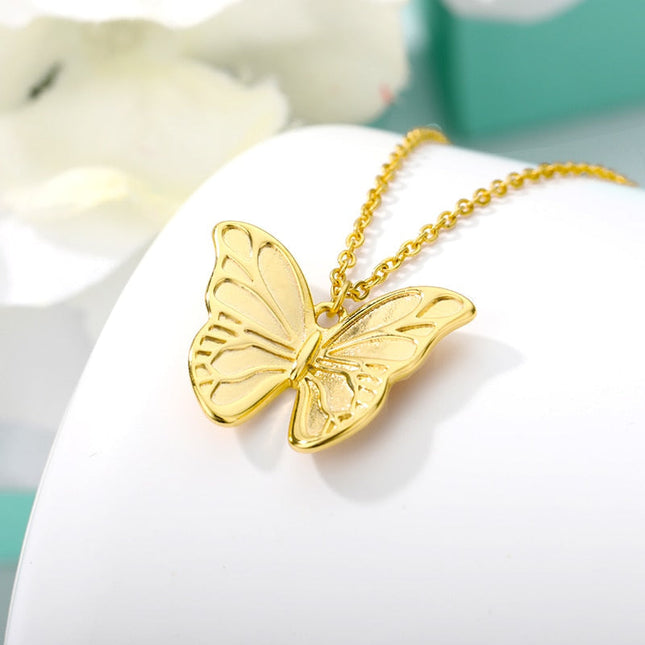 Charming Pendant Necklace | Gold Silver Butterfly Chain - Gold - Necklaces