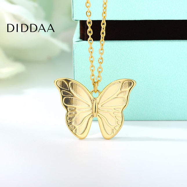 Charming Pendant Necklace | Gold Silver Butterfly Chain - Necklaces