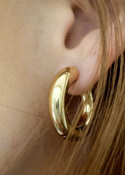 SOUVOIR 14K Gold Plated Earrings Hooped Earrings | Gold Silver Simple Minimal Hoop Earrings