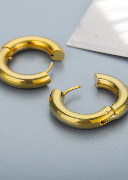 SOUVOIR 14K Gold Plated Earrings Hooped Earrings | Gold Silver Simple Minimal Hoop Earrings