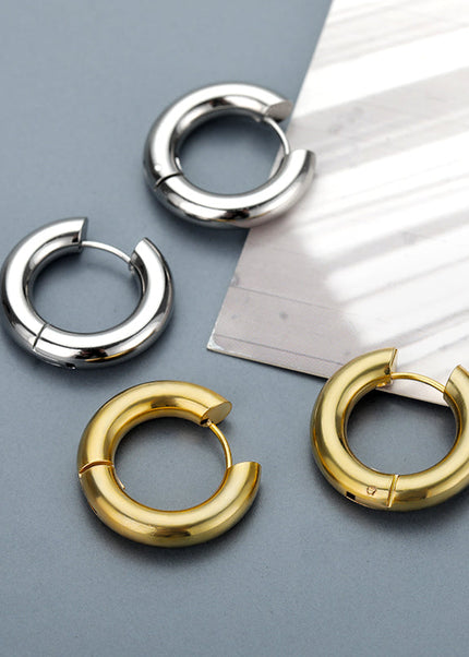 SOUVOIR Silver 14K Gold Plated Earrings Hooped Earrings | Gold Silver Simple Minimal Hoop Earrings
