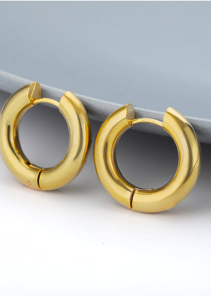 SOUVOIR 14K Gold Plated Earrings Hooped Earrings | Gold Silver Simple Minimal Hoop Earrings