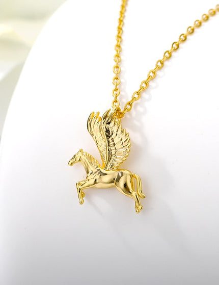 Pegasus Pendant Necklace | Gold Pegasus Animal Chain - Gold - Necklaces