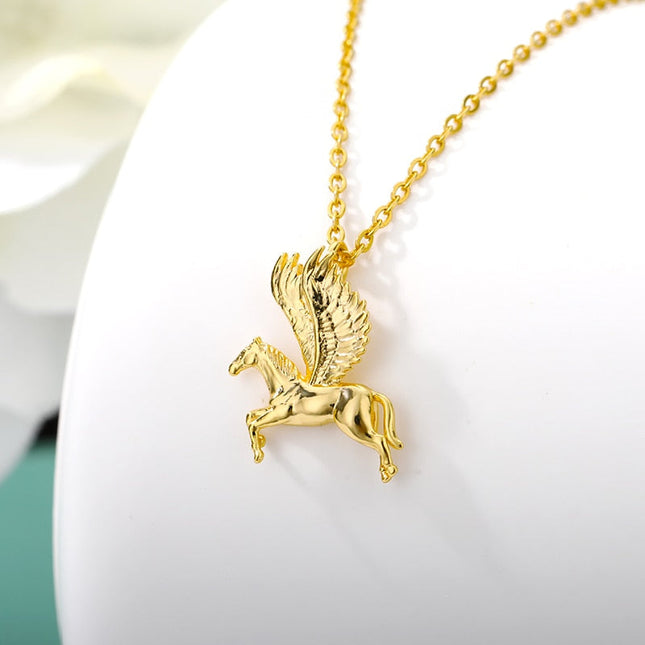 Pegasus Pendant Necklace | Gold Pegasus Animal Chain - Gold - Necklaces