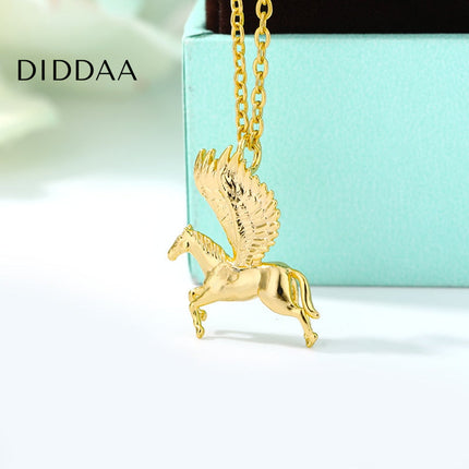 Pegasus Pendant Necklace | Gold Pegasus Animal Chain - Necklaces