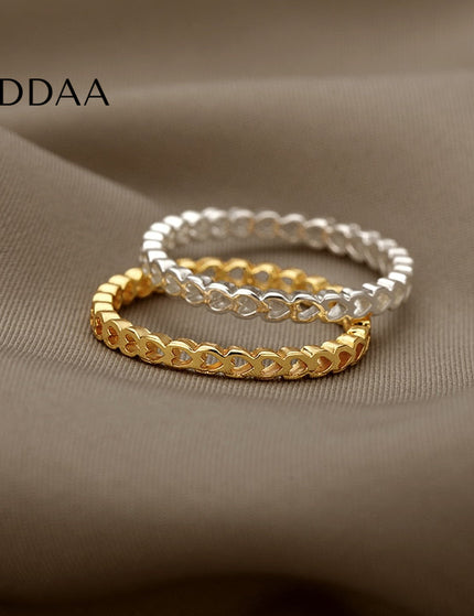 Hollow Ring | Gold Small Heart Fine Ring - 7 / Silver - Rings