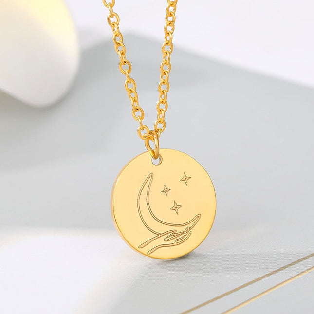 Choisir Pendant Necklace | Gold Moon Chain - Gold - Necklaces