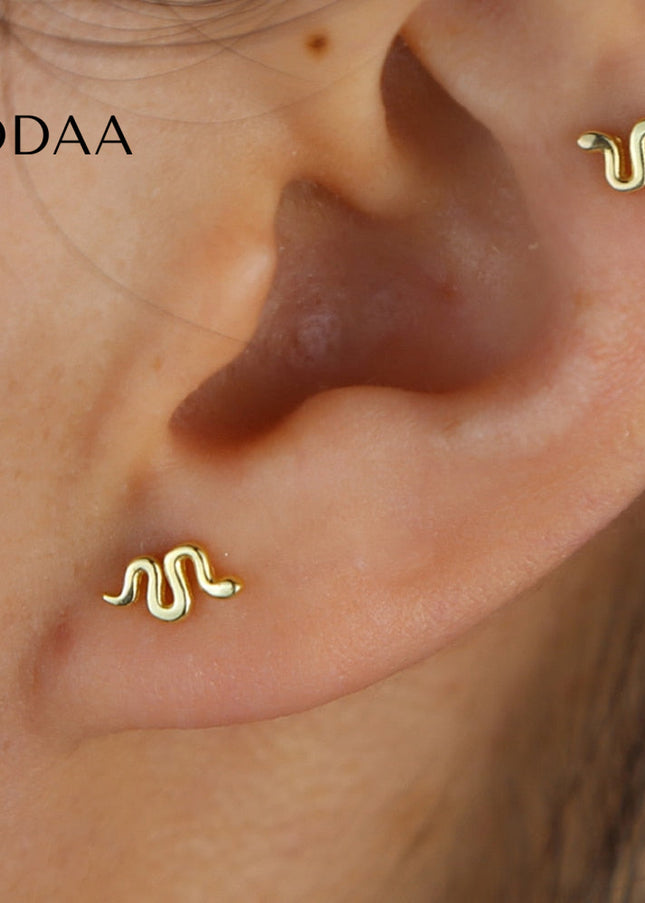 Slithren Earrings | Gold Snake Animal Stud Earrings - Earrings