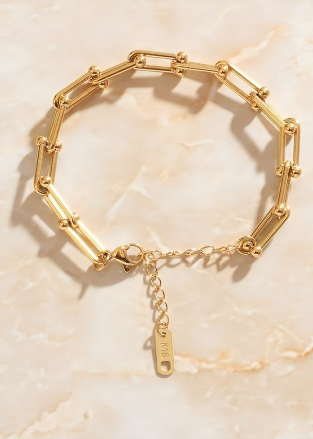 Caria Bracelet | Gold Simple Chain Link - Gold - Bracelets