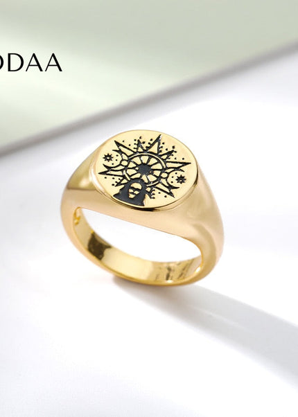 Caulfield Ring | Gold Statement Signet Ring - Rings