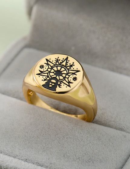 Caulfield Ring | Gold Statement Signet Ring - 7 / Gold - Rings