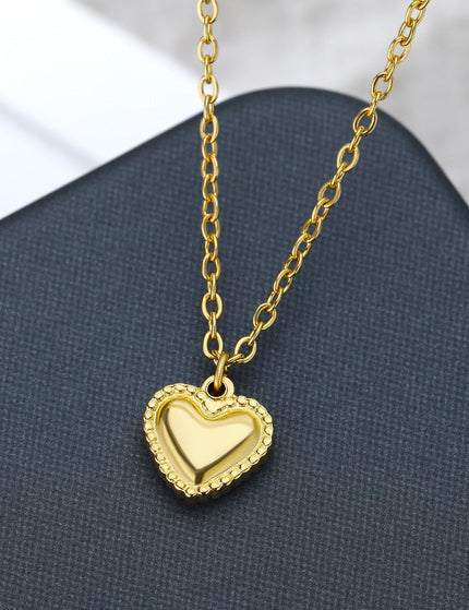 Eternal Pendant Necklace | Gold Love Heart Small Chain - Gold - Necklaces