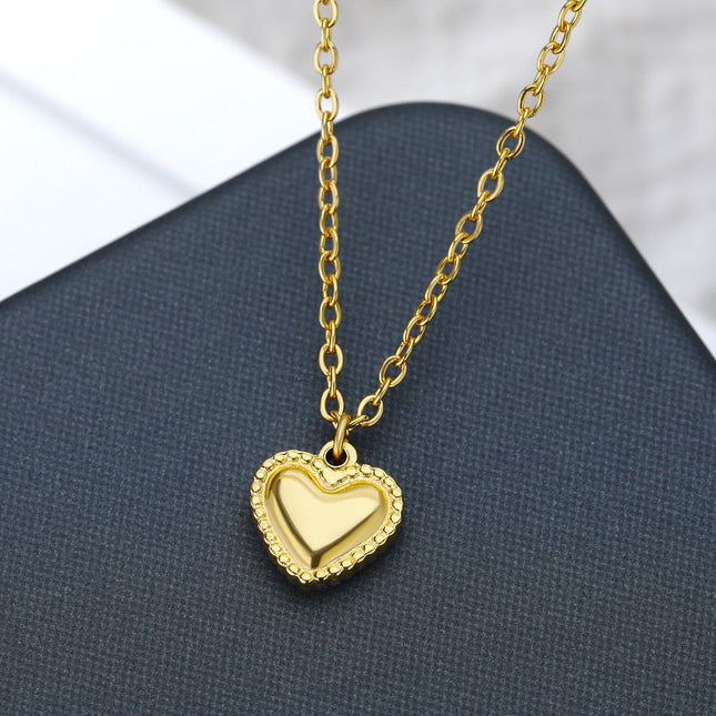 Eternal Pendant Necklace | Gold Love Heart Small Chain - Gold - Necklaces