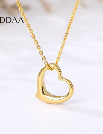 Warmly Pendant Necklace | Gold Heart Chain - Gold - Necklaces