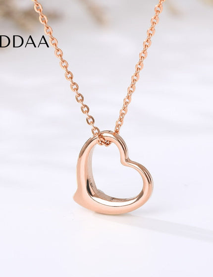 Warmly Pendant Necklace | Gold Heart Chain - Rose - Necklaces