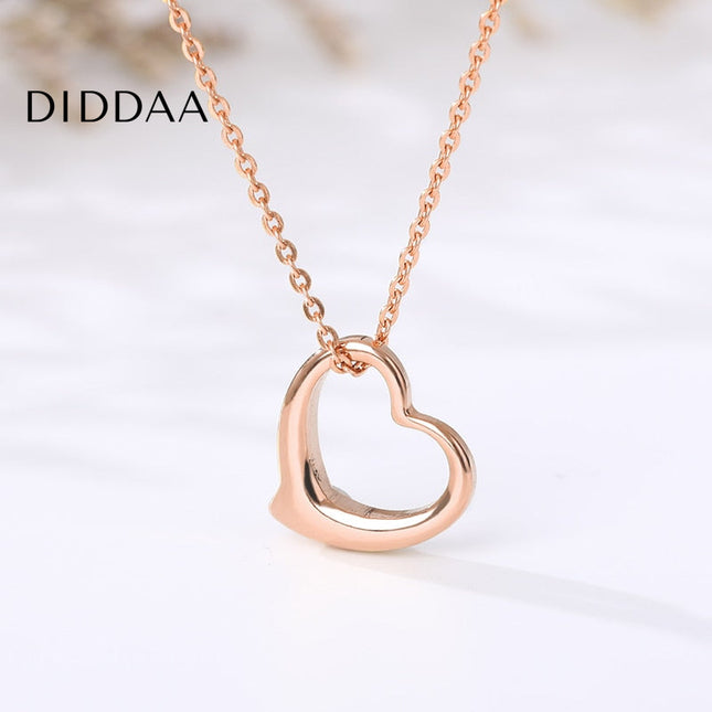 Warmly Pendant Necklace | Gold Heart Chain - Rose - Necklaces