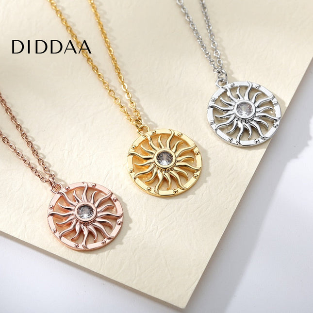 Nombre Pendant Necklace | Gold Shimmering Sun Zirconia Chain - Silver - Necklaces