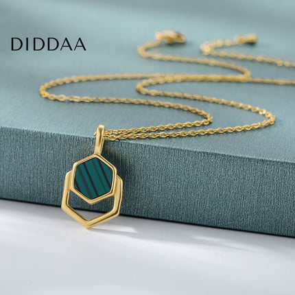 Charm Pendant Necklace | Gold Green Chain - Necklaces