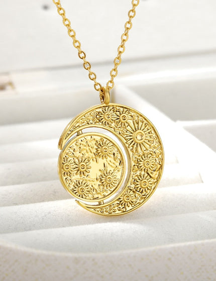Valeur Pendant Necklace | Gold Sun Moon Chain - Gold - Necklaces