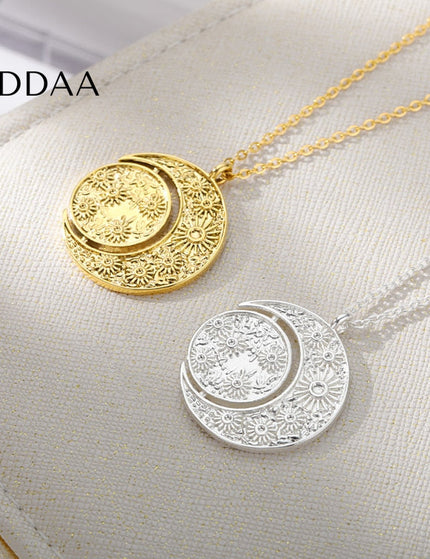 Valeur Pendant Necklace | Gold Sun Moon Chain - Silver - Necklaces