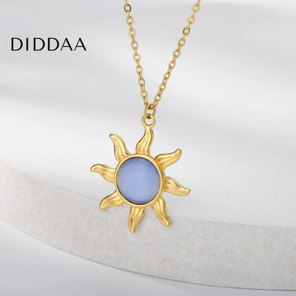 Bout Pendant Necklace | Gold Silver Rose Blue Opal Sun Chain - Necklaces