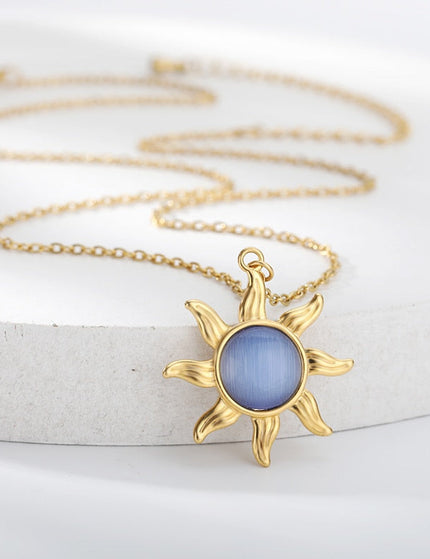 Bout Pendant Necklace | Gold Silver Rose Blue Opal Sun Chain - Gold - Necklaces