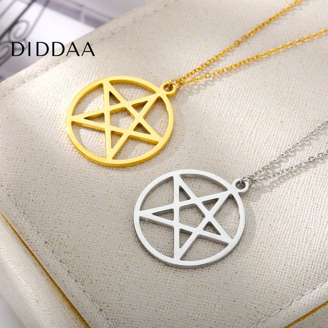 Dessus Pendant Necklace | Gold Satanic Star Chain - Necklaces