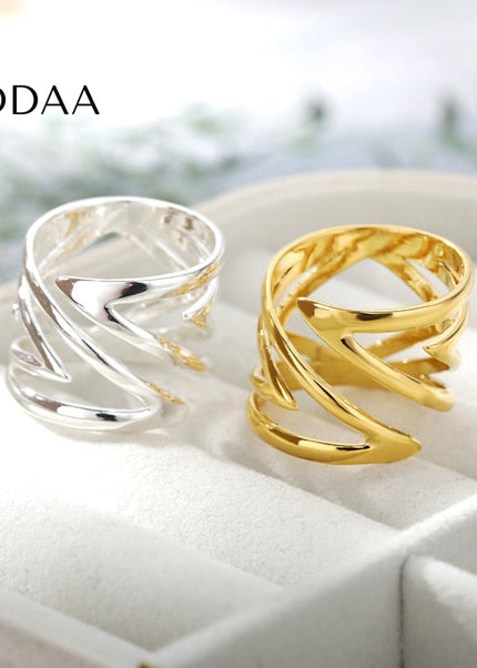 Burwood Ring | Gold Thick Statement Ring - Adjustable / Silver - Rings