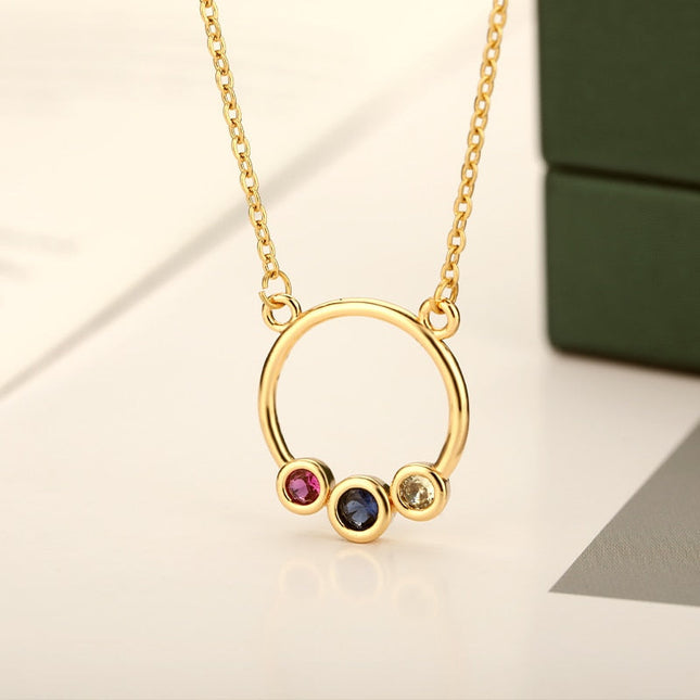 Remnant Pendant Necklace | Gold Zirconia Hollow Ring Chain - Gold - Necklaces